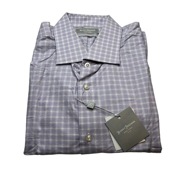 11-21 HICKEY FREEMAN Men's Top Colalred Button Down Purple Size 17 1/2 (XL) - Picture 1 of 10
